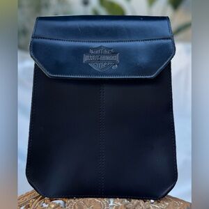 HARLEY DAVIDSON Black Leather Mini Backpack - Edgy, Biker Luxe, Moto Chic